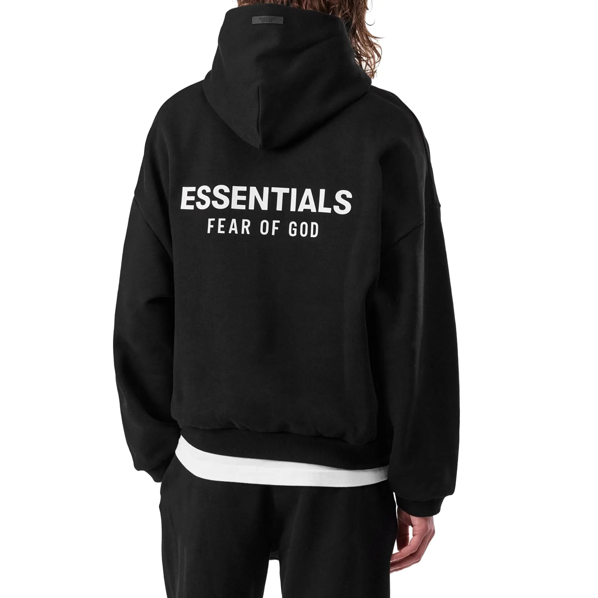 Fear Of God Essentials Fleece Black Hoodie (FW24)