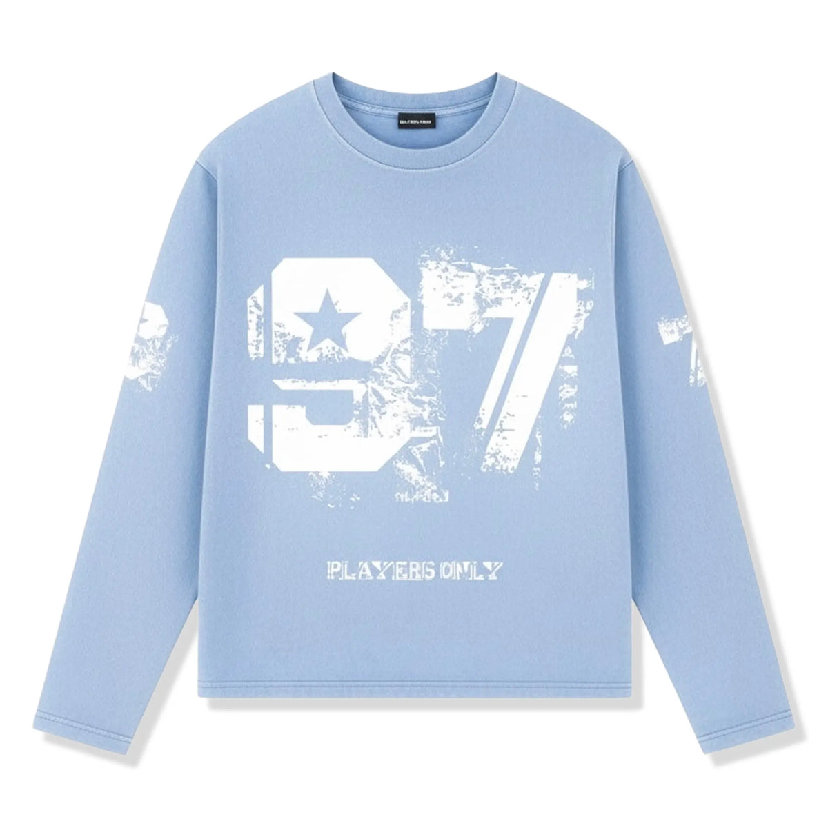 Players Only 97 L/S Washed Distressed Blue T-Shirt