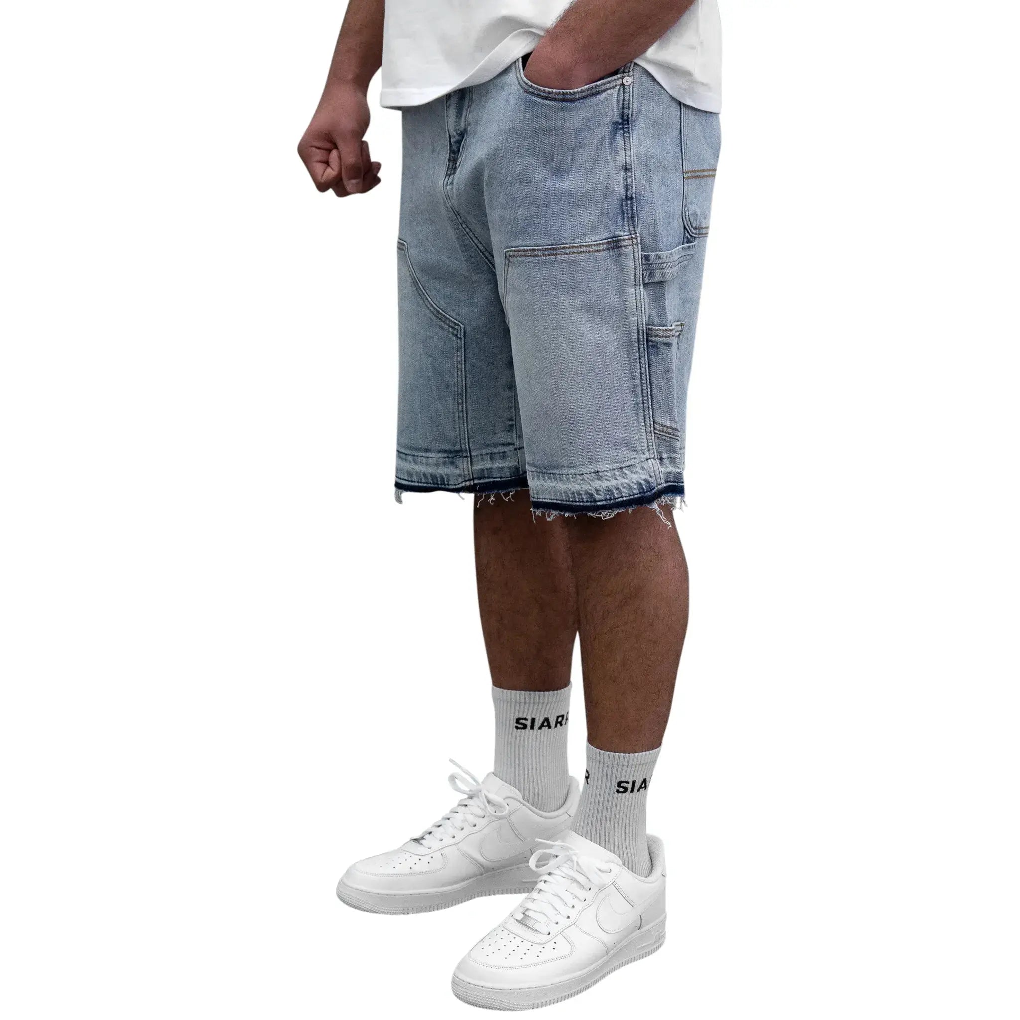 SIARR Carpenter Denim Shorts Blue
