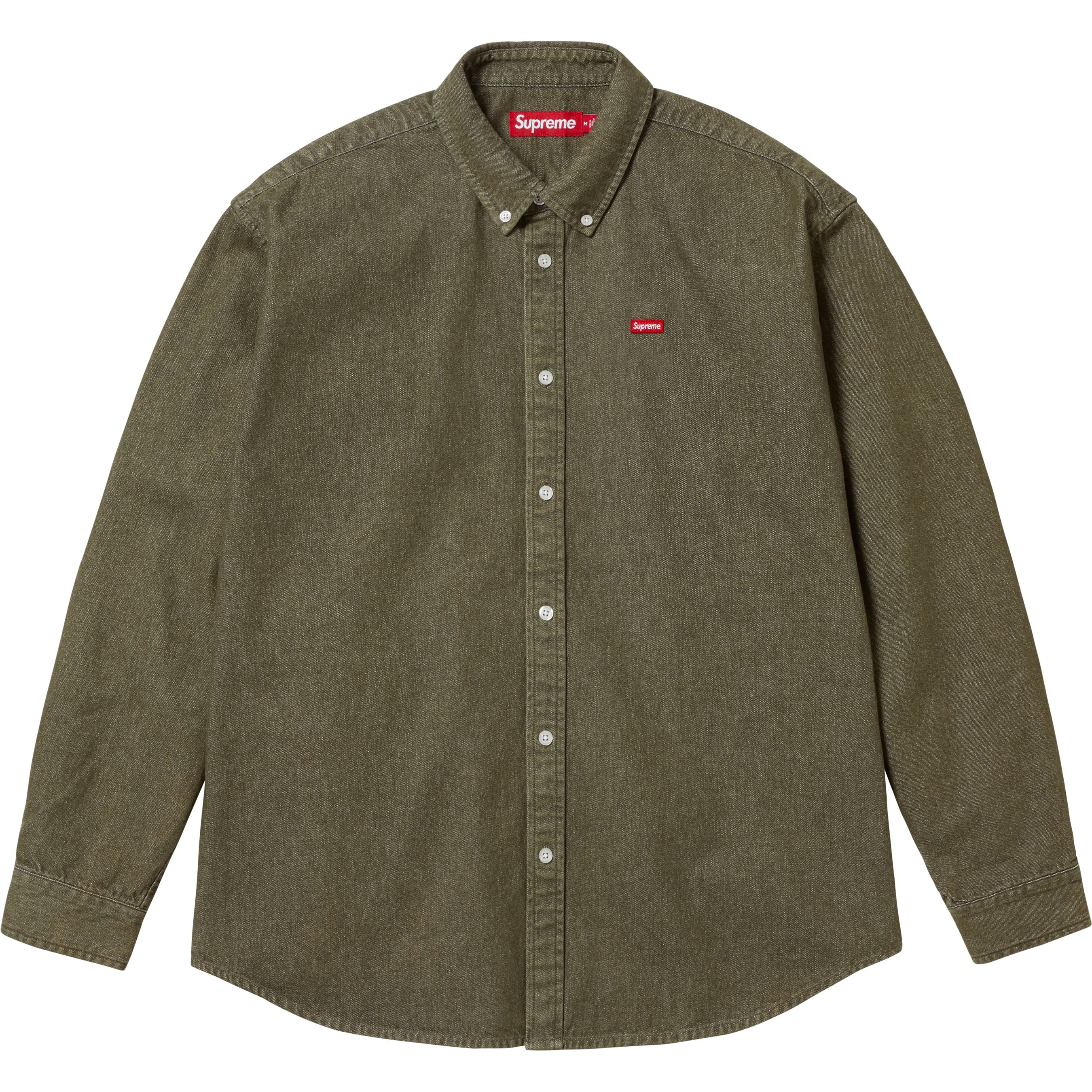 Supreme SS25 Small Box Denim Shirt Olive
