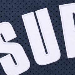 Supreme Ultrasuede Mesh Baseball Jersey Navy