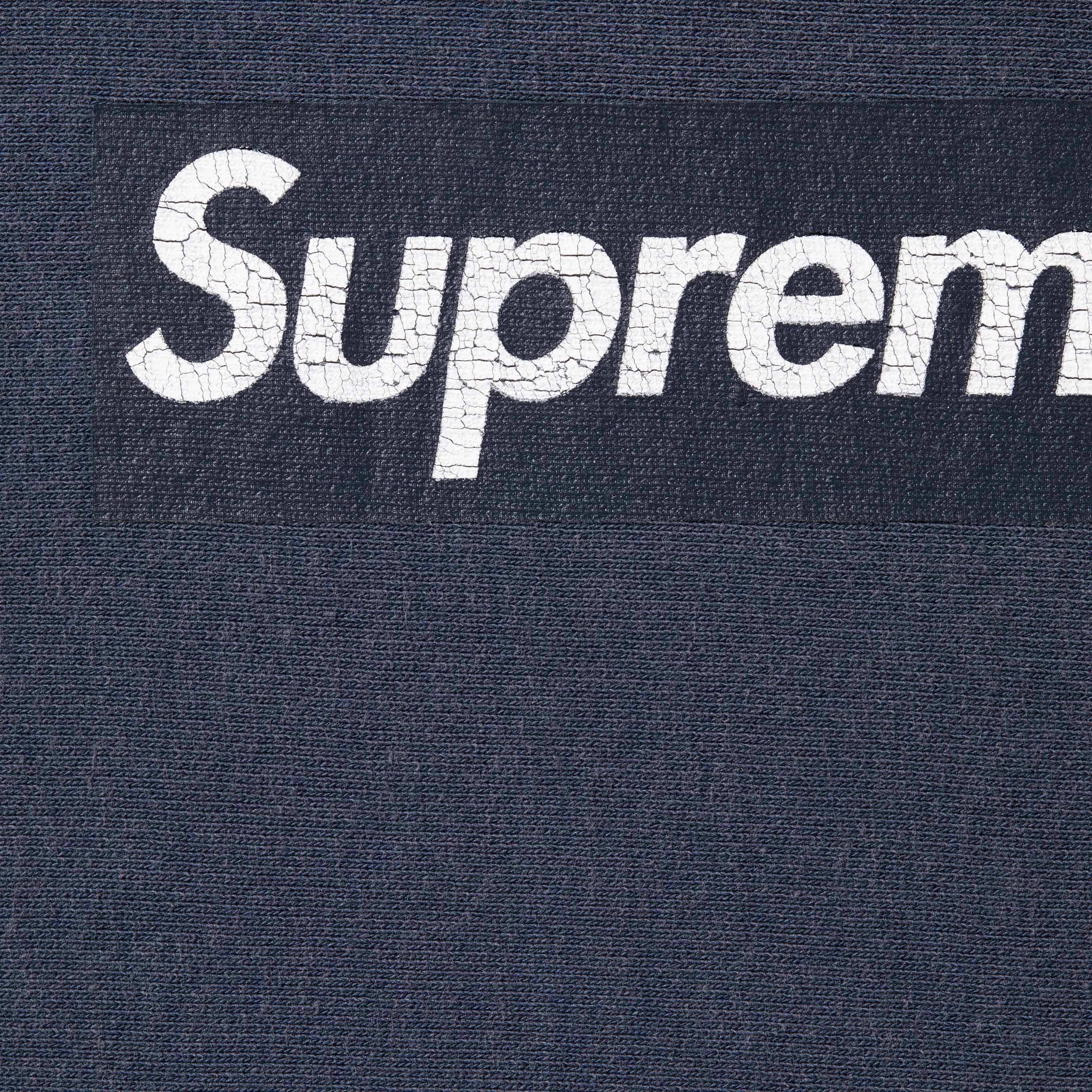 Supreme SS25 Washed Box Logo Crewneck Navy