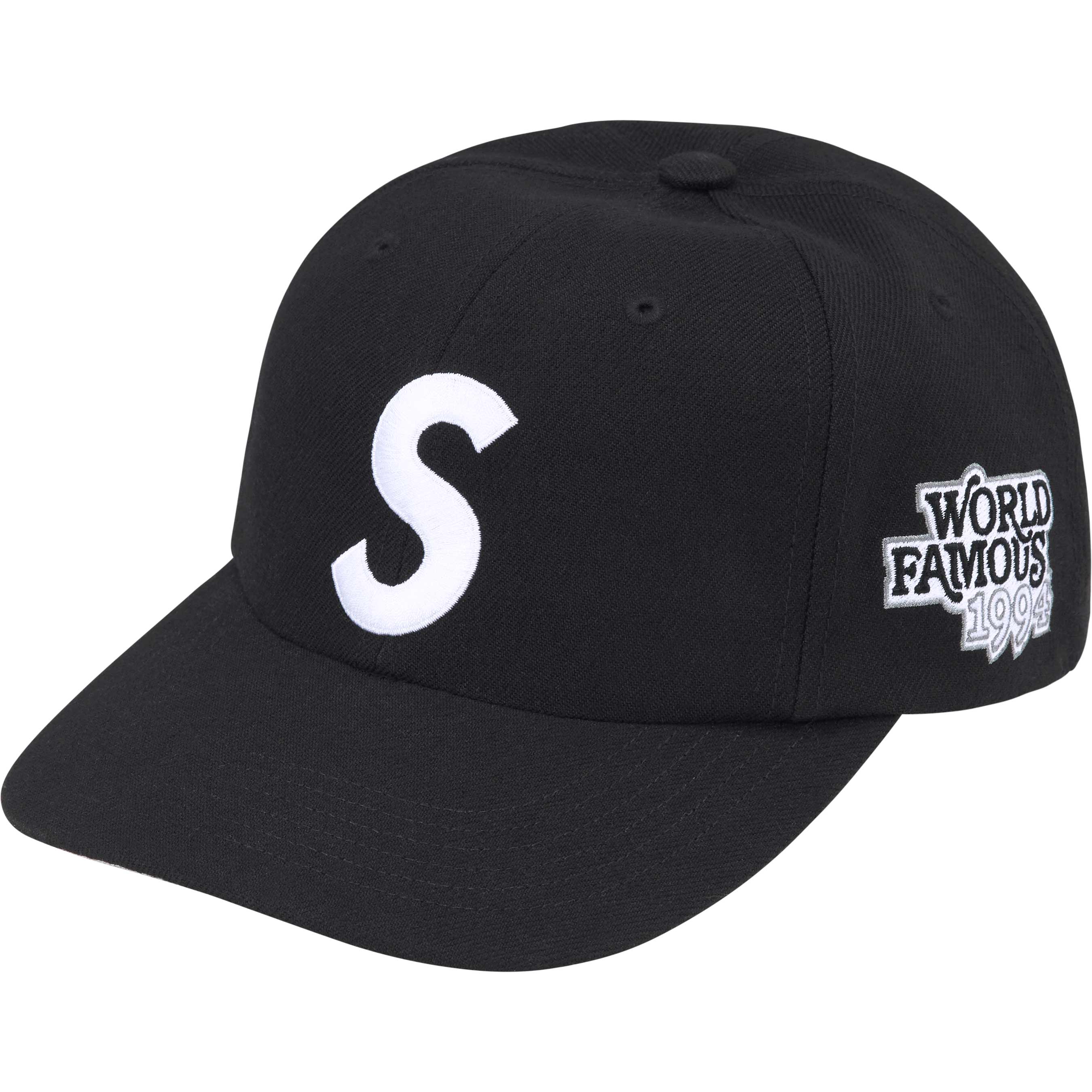 Supreme World Famous S Logo 6 Panel Black