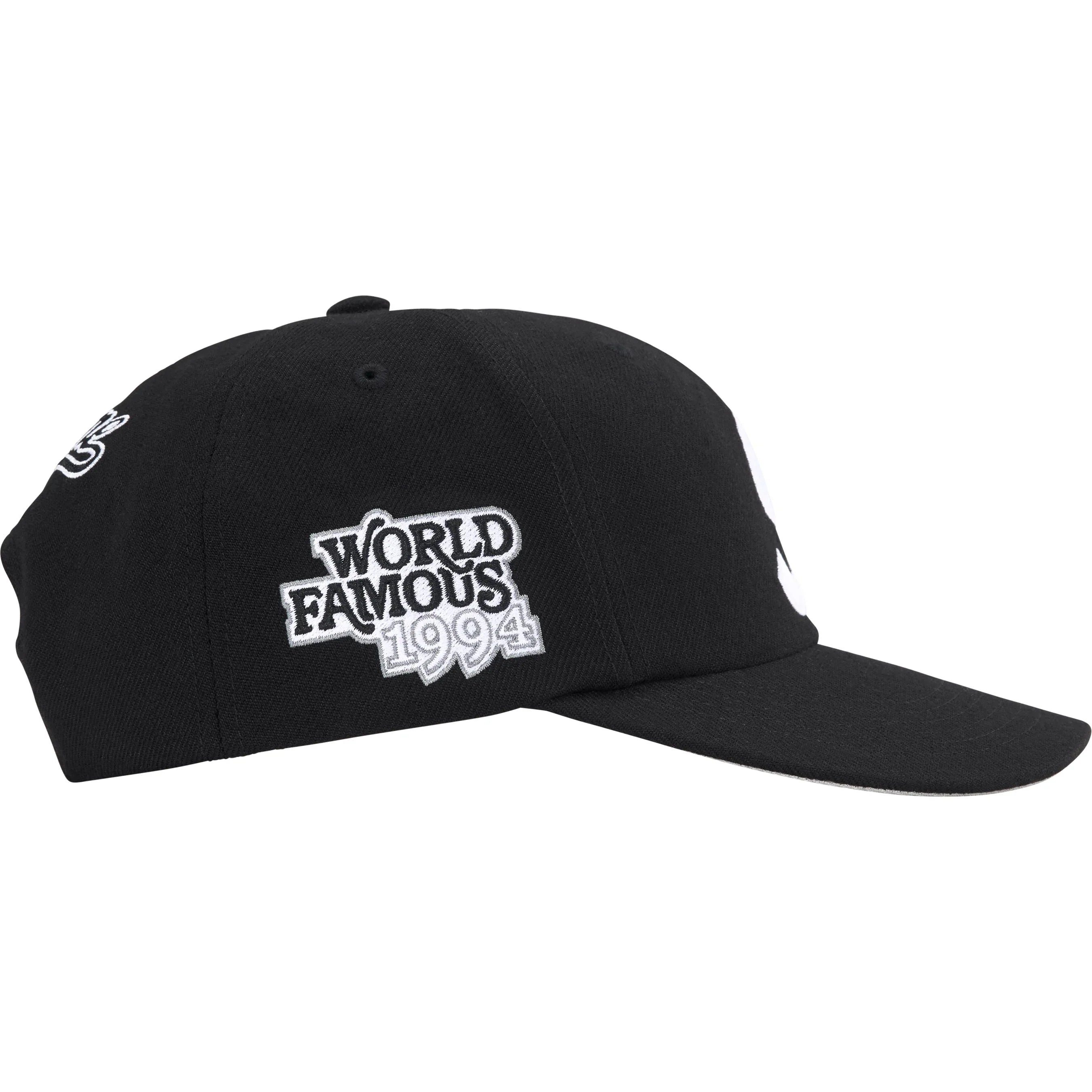 Supreme World Famous S Logo 6 Panel Black